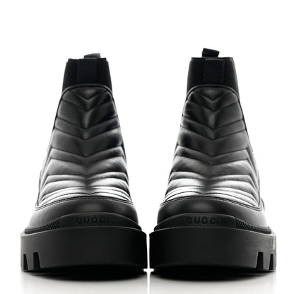 Gucci Calfskin Nappa Matelasse Frances Chelsea Boots 35 Black 2 of 11