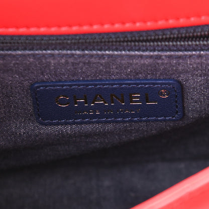 Chanel Lambskin Quilted Resin Bi-Color Chain Flap Bag Red 6 of 9