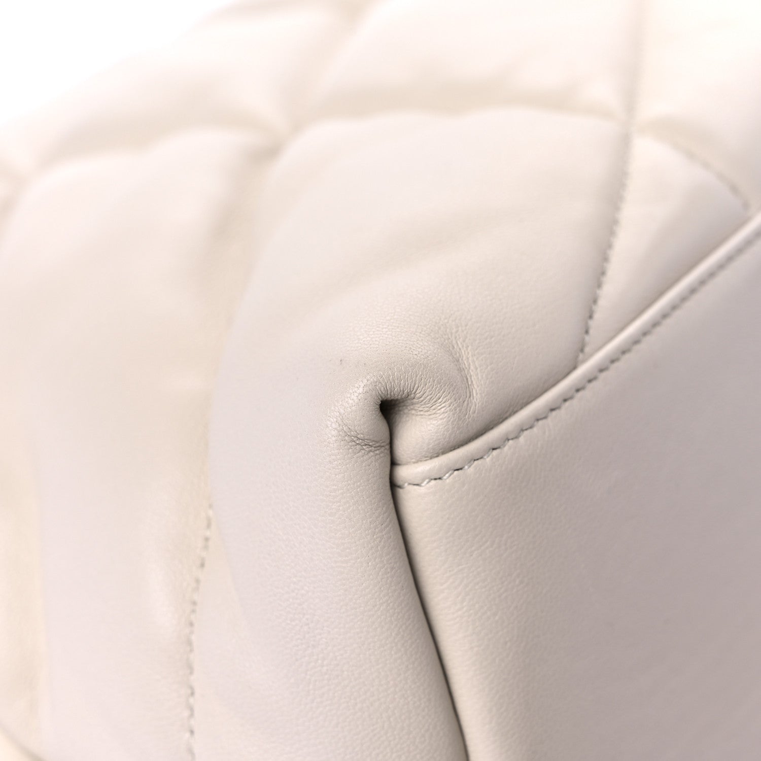 Saint Laurent Lambskin Quilted Medium Loulou Puffer Monogram Chain Satchel Crema Soft 11 of 13