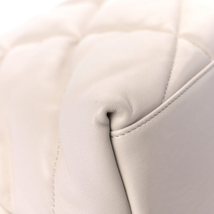 Saint Laurent Lambskin Quilted Medium Loulou Puffer Monogram Chain Satchel Crema Soft 11 of 13