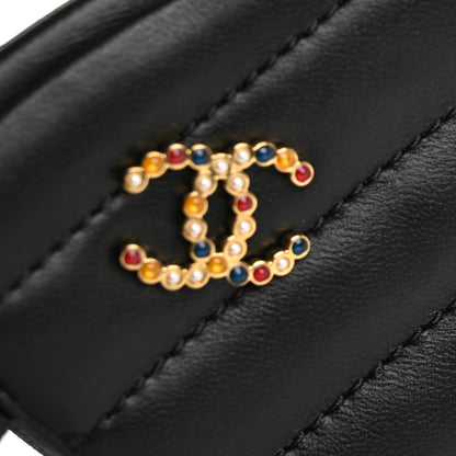 Chanel Lambskin Quilted Peep Toe Wedge Sandals 40 Black 11 of 12