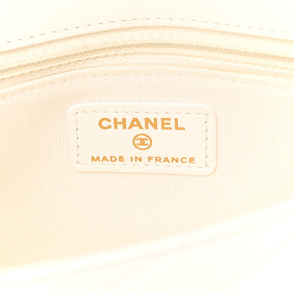 Chanel Lambskin Chevron Stitched Flap White Black 6 of 12