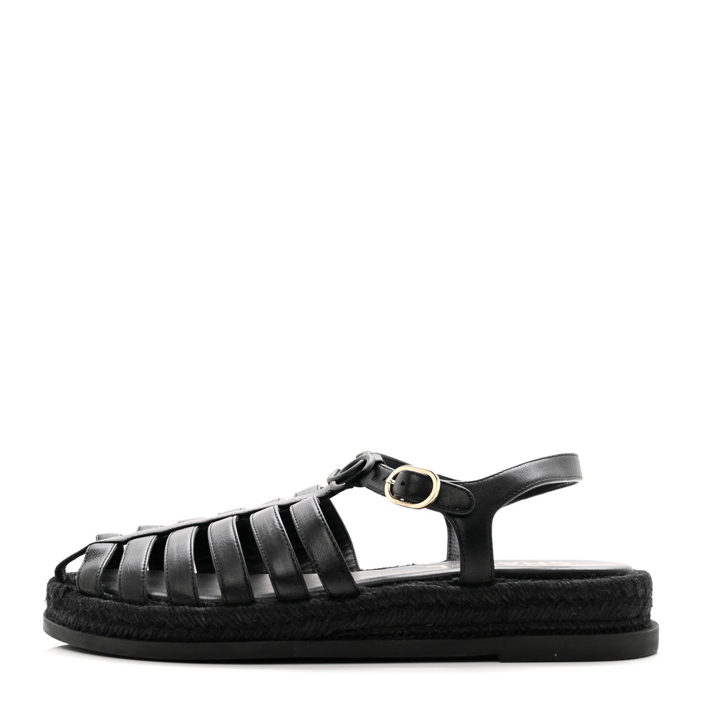 Lambskin Espadrille Sandals 40 Black