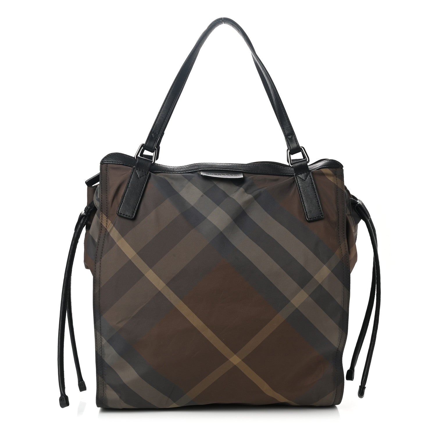 Burberry Nylon Check Small Buckleigh Packable Tote Birch Grey 1 of 14