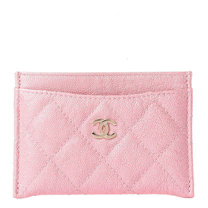 Chanel Iridescent Caviar Quilted Card Holder Rose Pink 1 of 10