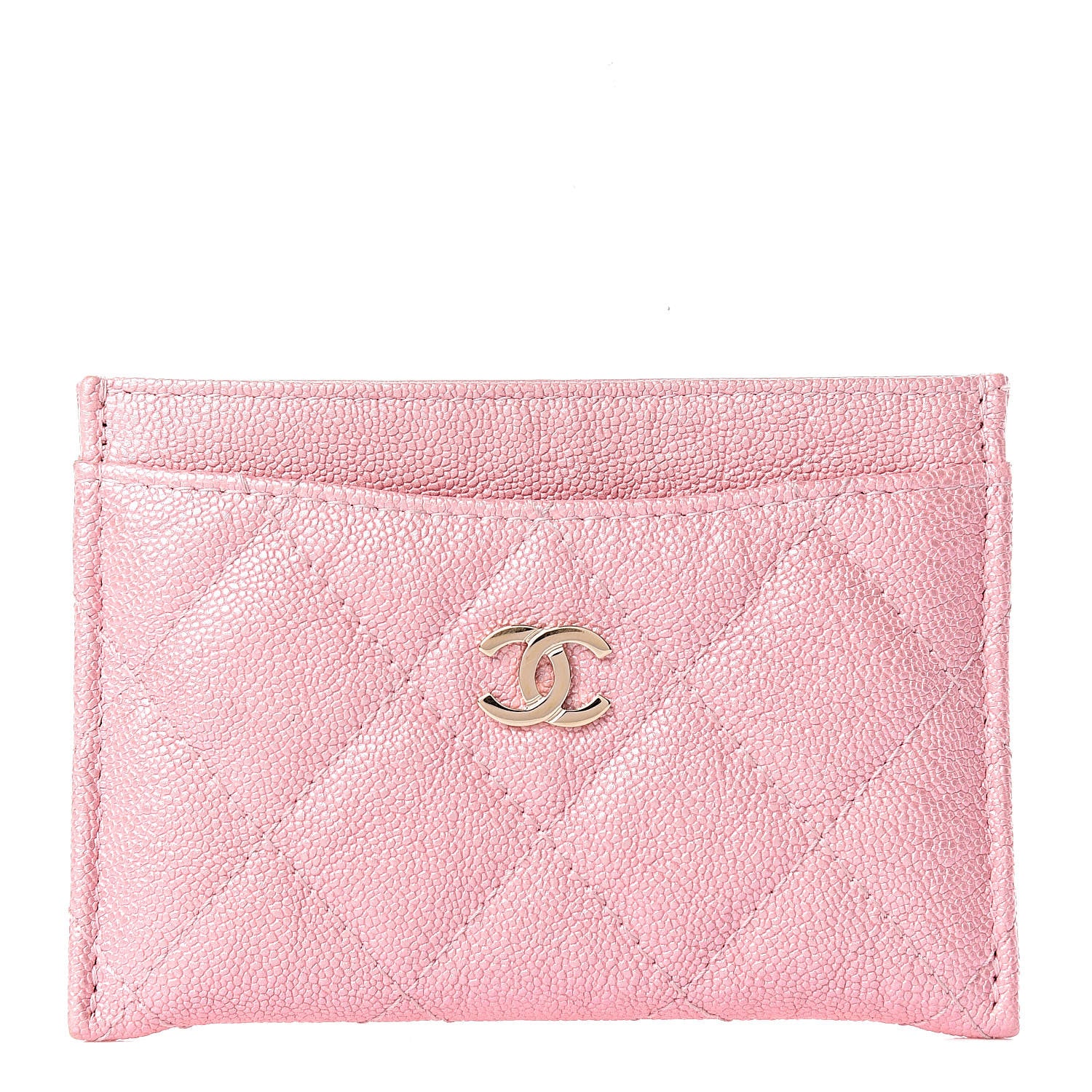 Chanel Iridescent Caviar Quilted Card Holder Rose Pink 1 of 9