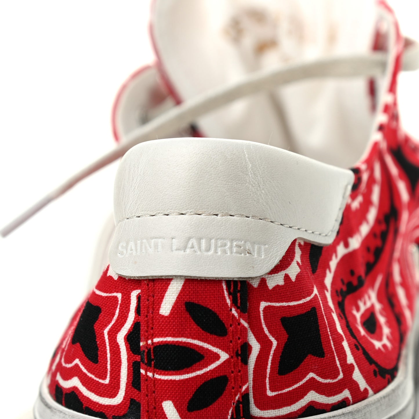 Canvas Bandana Print Bedford Low Top Sneakers 42 Red