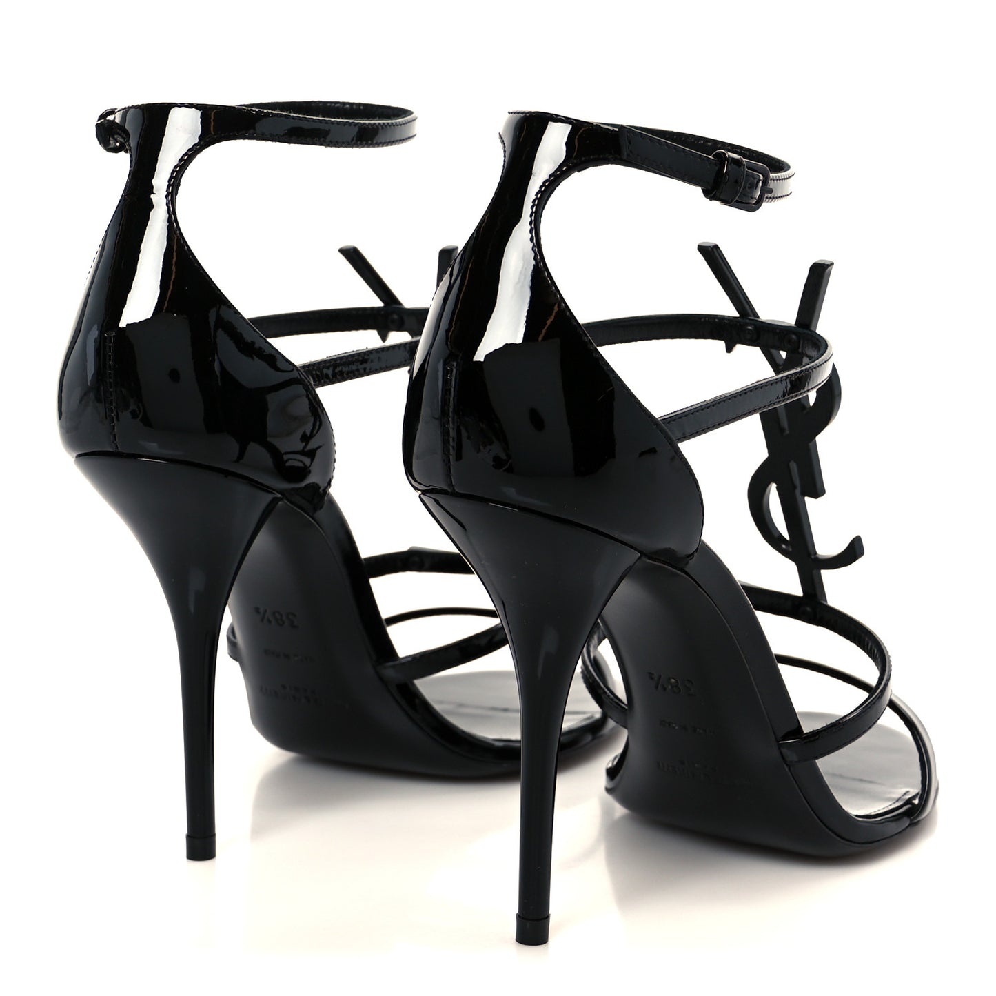 Vernice Chiffon Cassandra 100 Ankle Strap Sandals 38.5 Black