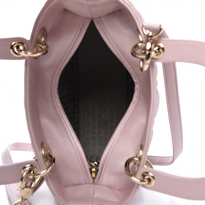 Christian Dior Pearly Lambskin Cannage Medium Lady Dior Lotus 5 of 10