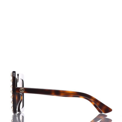 Gucci Acetate Crystal Oversize Sunglasses GG0148S Tortoise 3 of 7