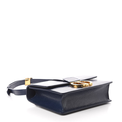 Christian Dior Shiny Crinkled Lambskin 30 Montaigne Flap Bag Indigo 3 of 7