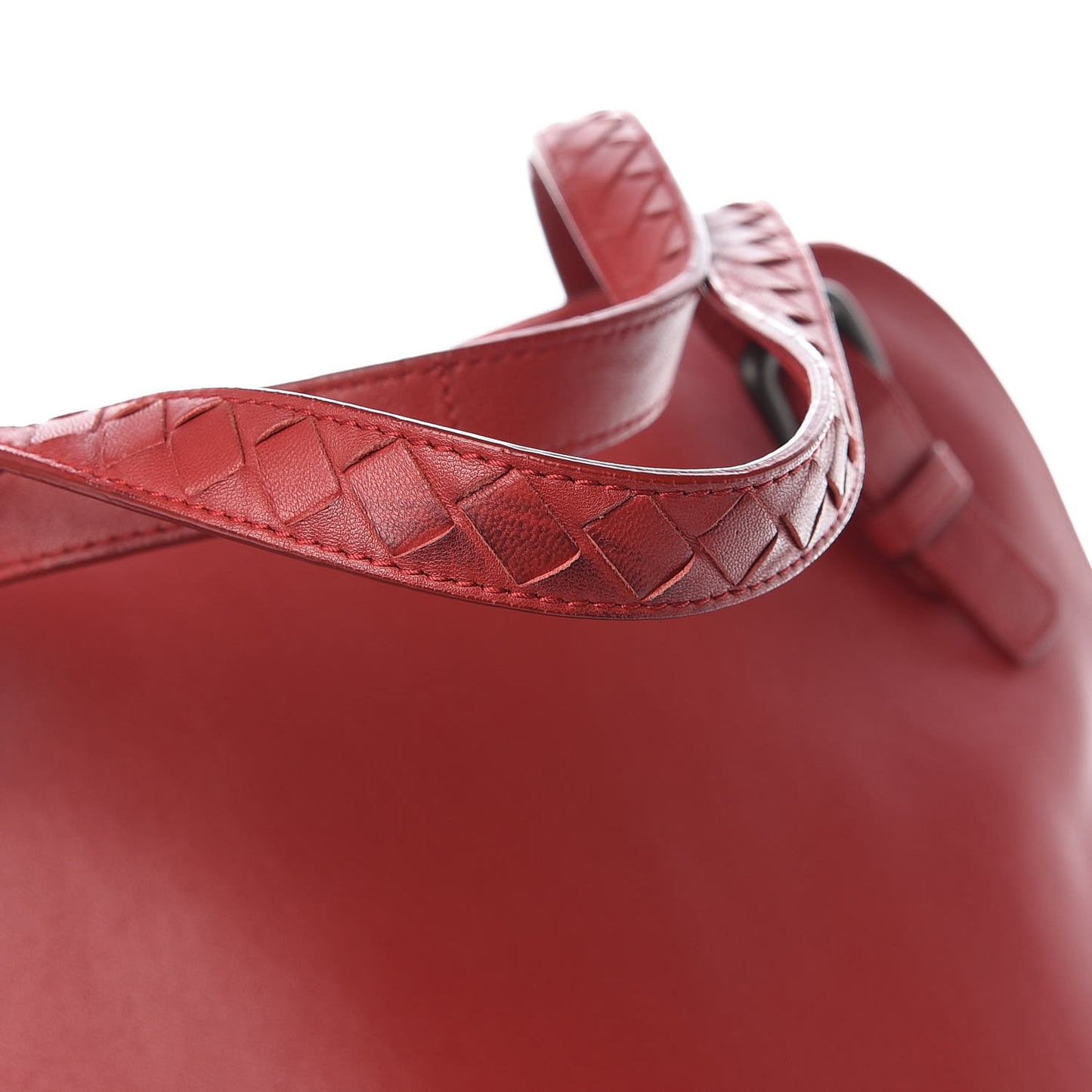Nappa Intrecciato Double Compartment Tote Red