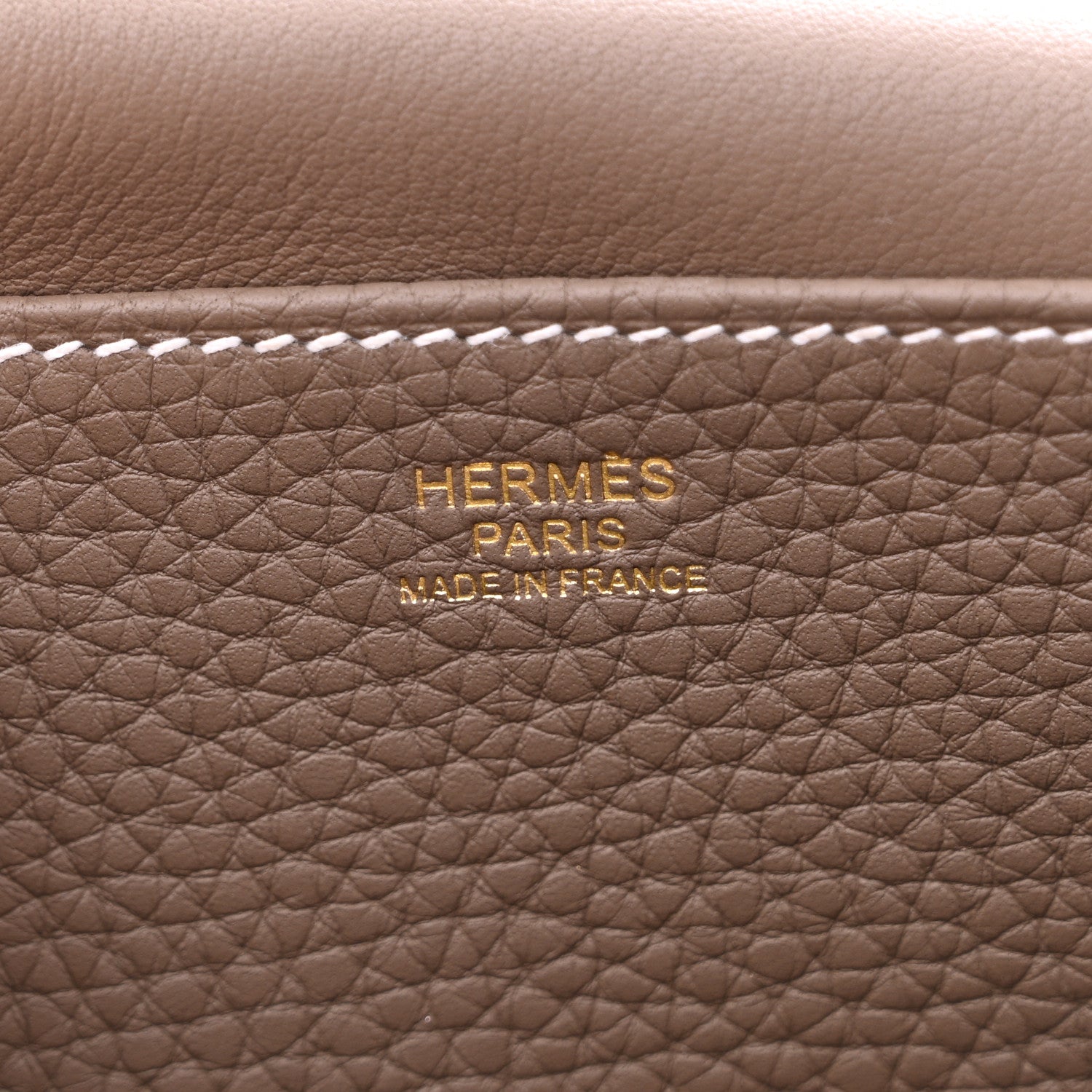 Hermes Taurillon Clemence Halzan 25  Etoupe 6 of 10