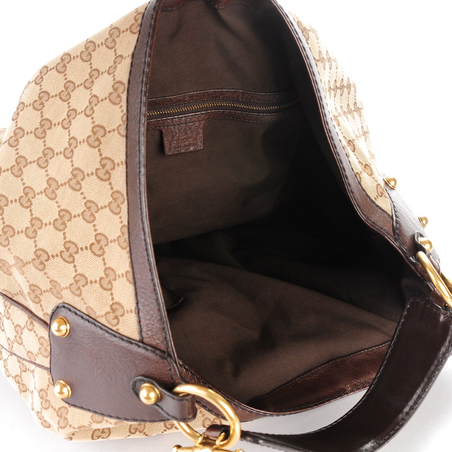 Gucci Monogram Large Jockey Hobo Dark Brown 5 of 7