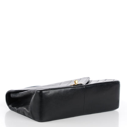 Chanel Lambskin Chevron Medium Single Flap Black 4 of 10