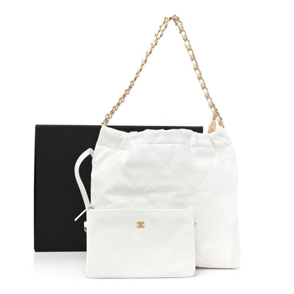Chanel Shiny Calfskin Quilted Small Chanel 22 White 3 of 12