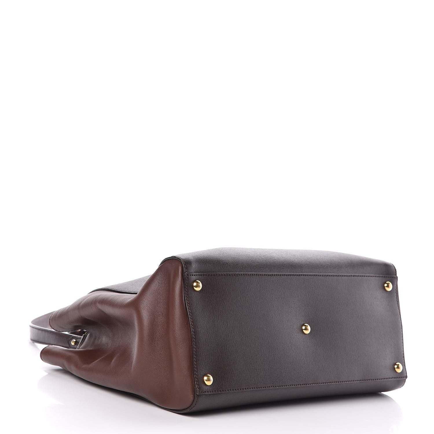 Fendi Vitello Elite Flamingo Regular 2Jours Tote Moro Marrone Nocciola 4 of 13
