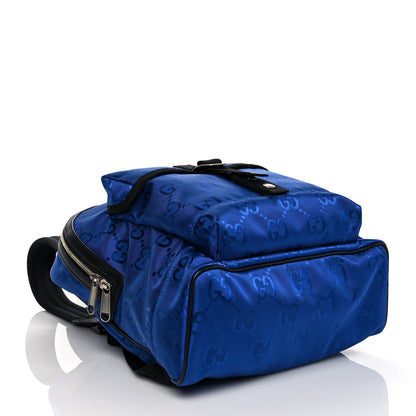 Gucci Econyl Nylon Monogram Off The Grid Backpack Guilted Blue Black 3 of 10