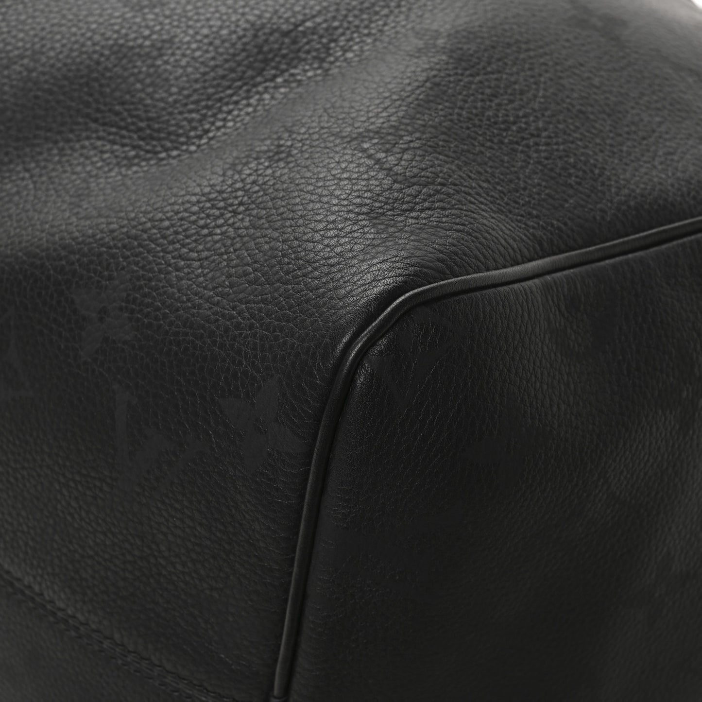 Calfskin Monogram Speedy P9 Bandouliere 40 Ultra Black