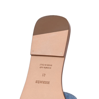 Hermes Denim Canvas Oran Sandals 41 Bleu Clair 12 of 13