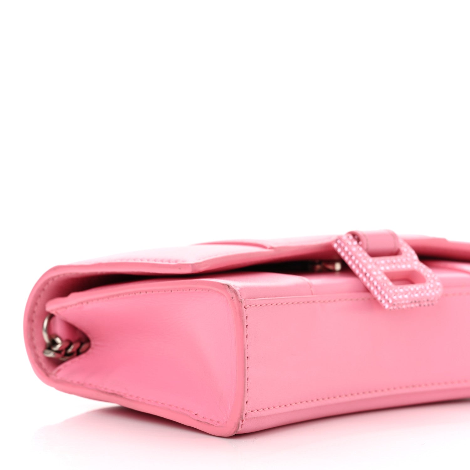 Balenciaga Shiny Box Calfskin Strass Tonal B Hourglass Chain Bag Sweet Pink 8 of 12