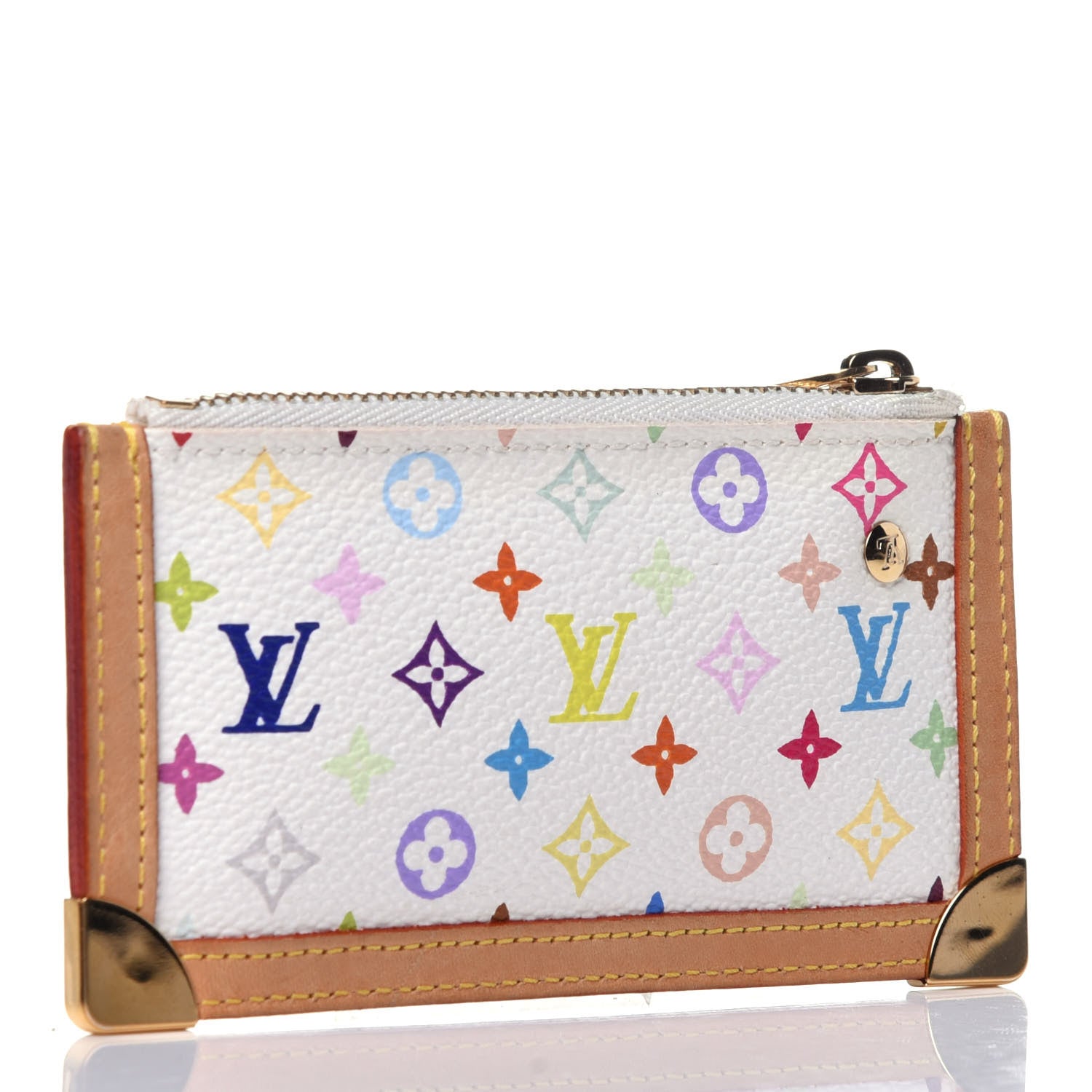 Louis Vuitton Monogram Multicolor Key Pouch White 3 of 8