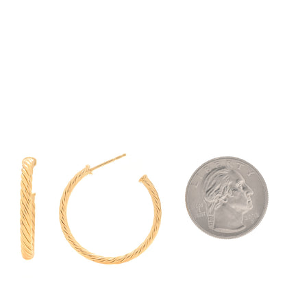 David Yurman 18K Yellow Gold Small Cablespira Hoop Earrings 2 of 5