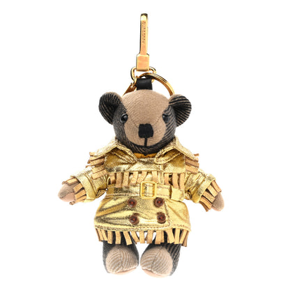 Burberry Thomas Metallic Trench Teddy Bear Keychain Charm Tan 1 of 4