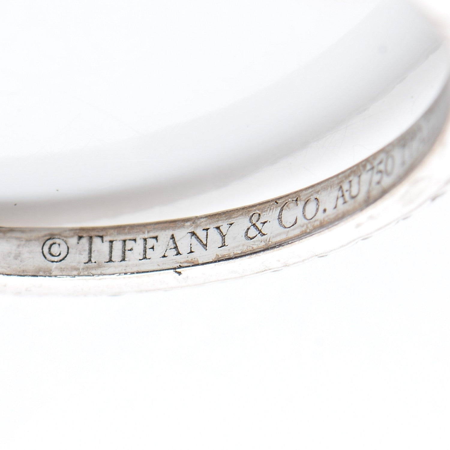 Tiffany 18K White Gold Diamond T Wire Pave Ring 52 6 4 of 6