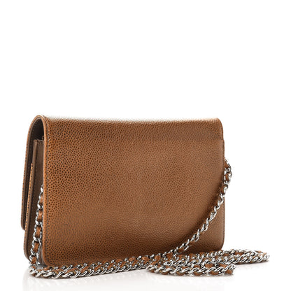 Chanel Metallic Caviar Timeless CC Wallet on Chain WOC Bronze 3 of 15