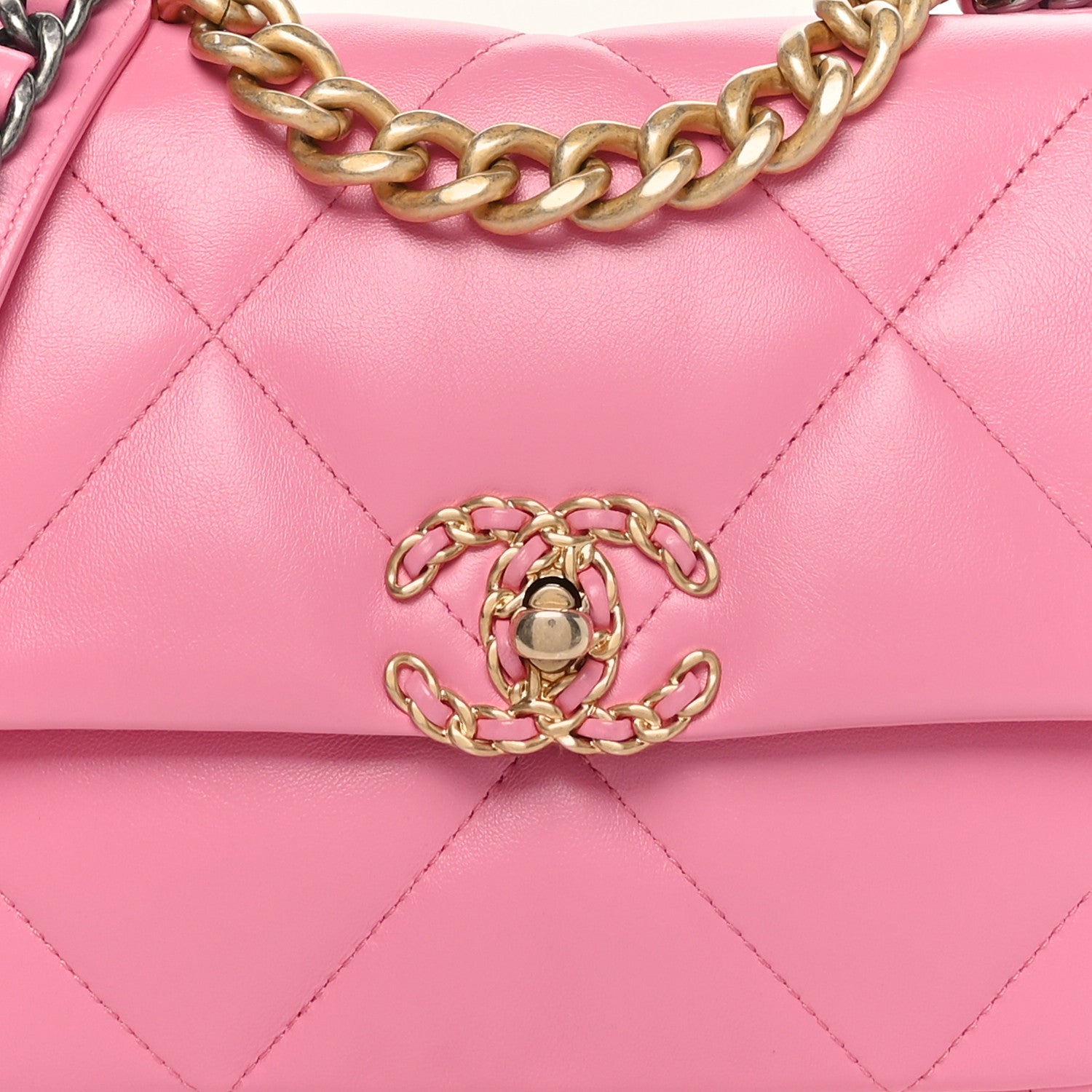 Chanel Lambskin Quilted Medium Chanel 19 Flap Pink 8 of 11