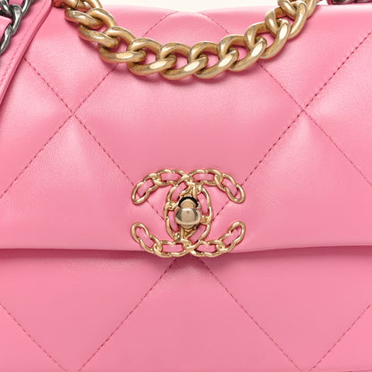 Chanel Lambskin Quilted Medium Chanel 19 Flap Pink 8 of 11