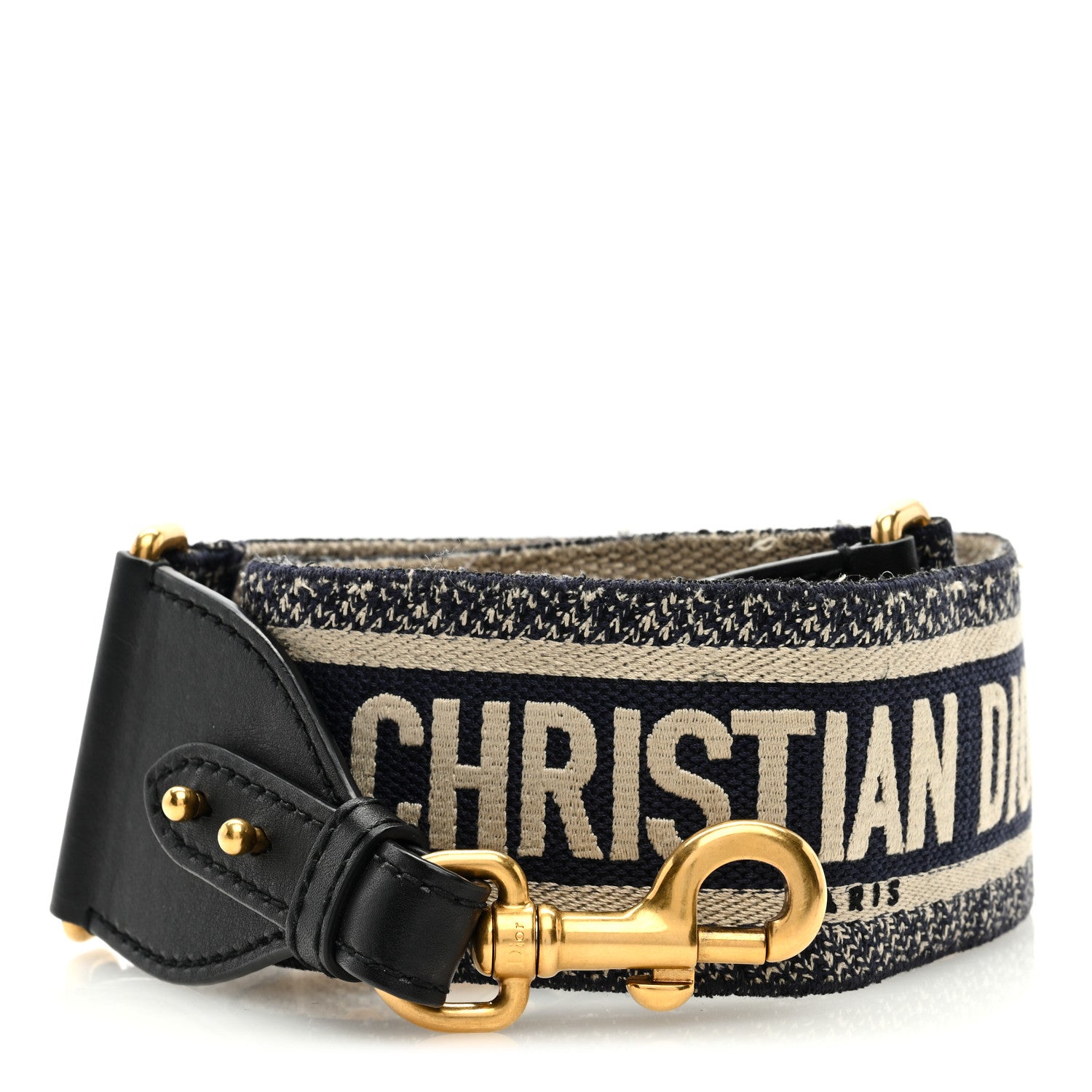 Christian Dior Canvas Embroidered Shoulder Strap Blue 1 of 4