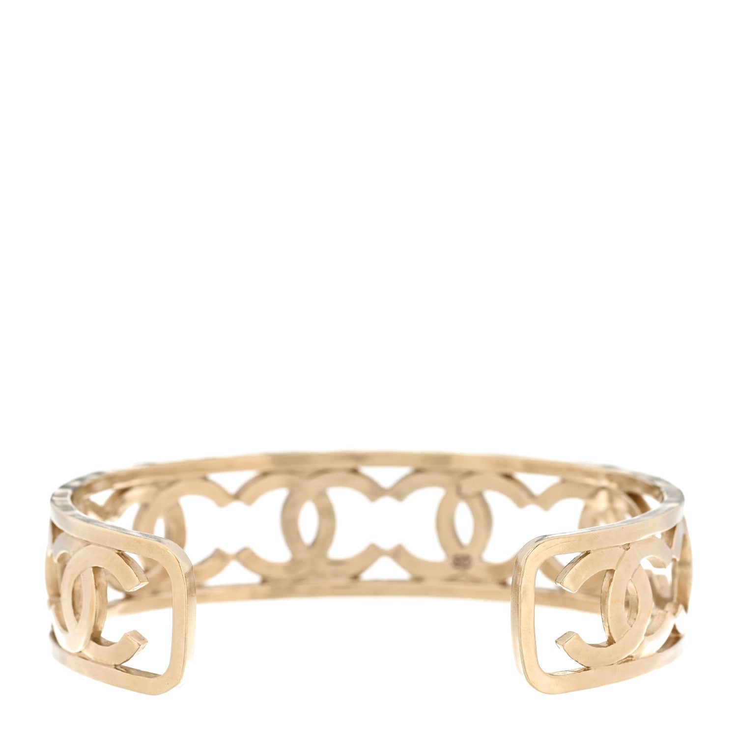 Chanel Metal Logo CC Cuff Gold 3 of 4