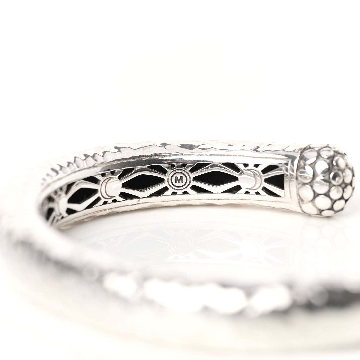 Sterling Silver Hammered Dot Kick Cuff Bracelet