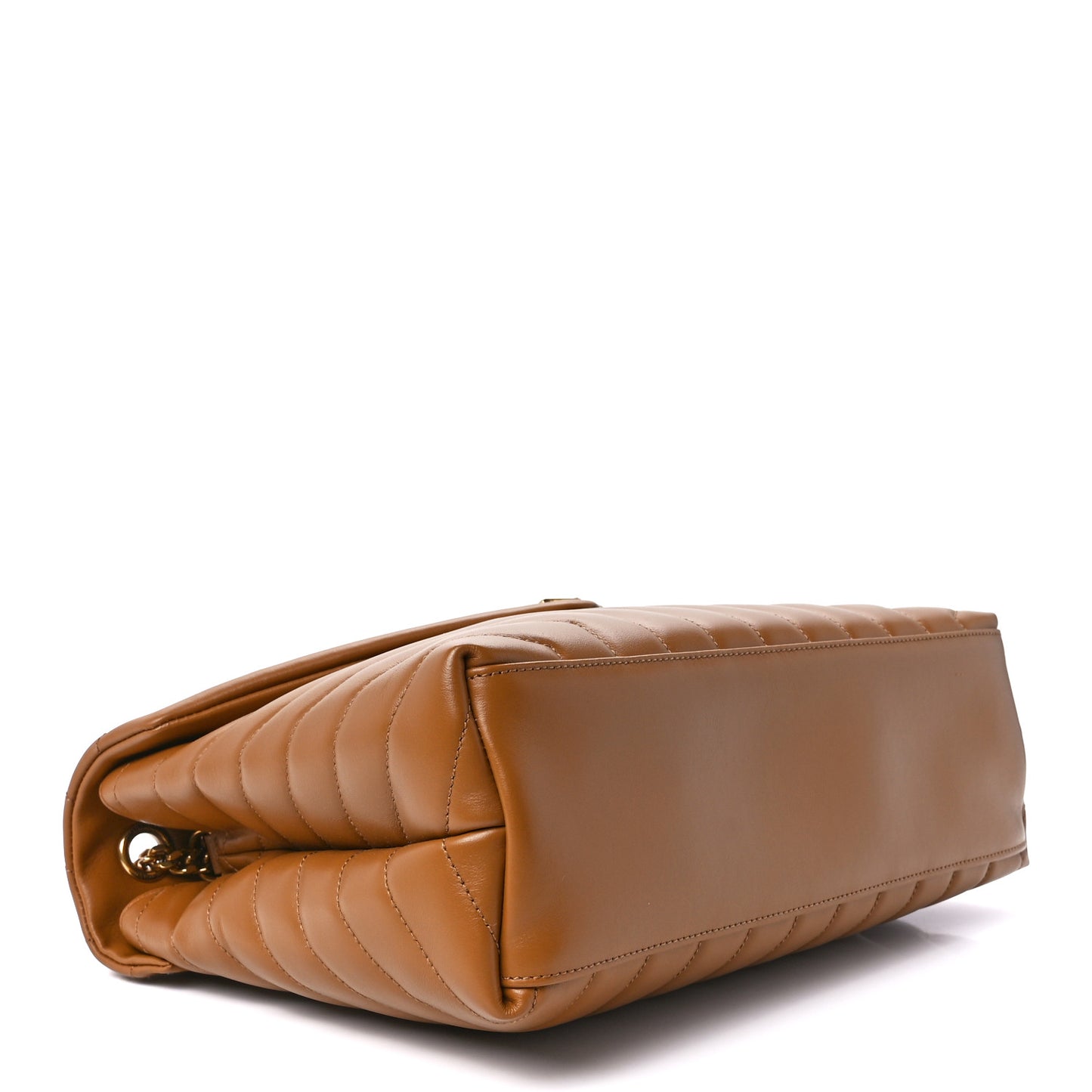 Calfskin Y Quilted Monogram Medium Loulou Chain Satchel Dark Natural