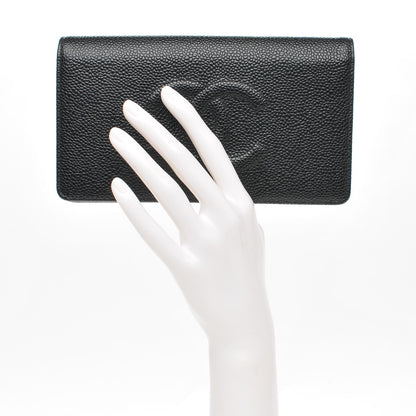 Chanel Caviar Timeless CC Yen Wallet Black 2 of 9