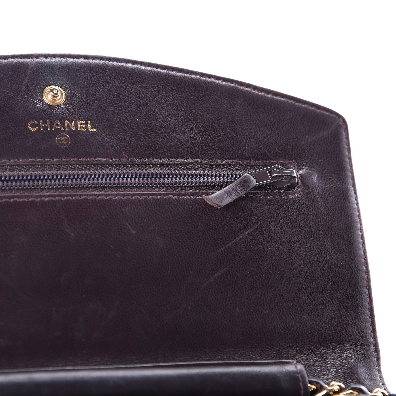 Chanel Caviar Timeless CC Wallet On Chain WOC Dark Brown 15 of 16
