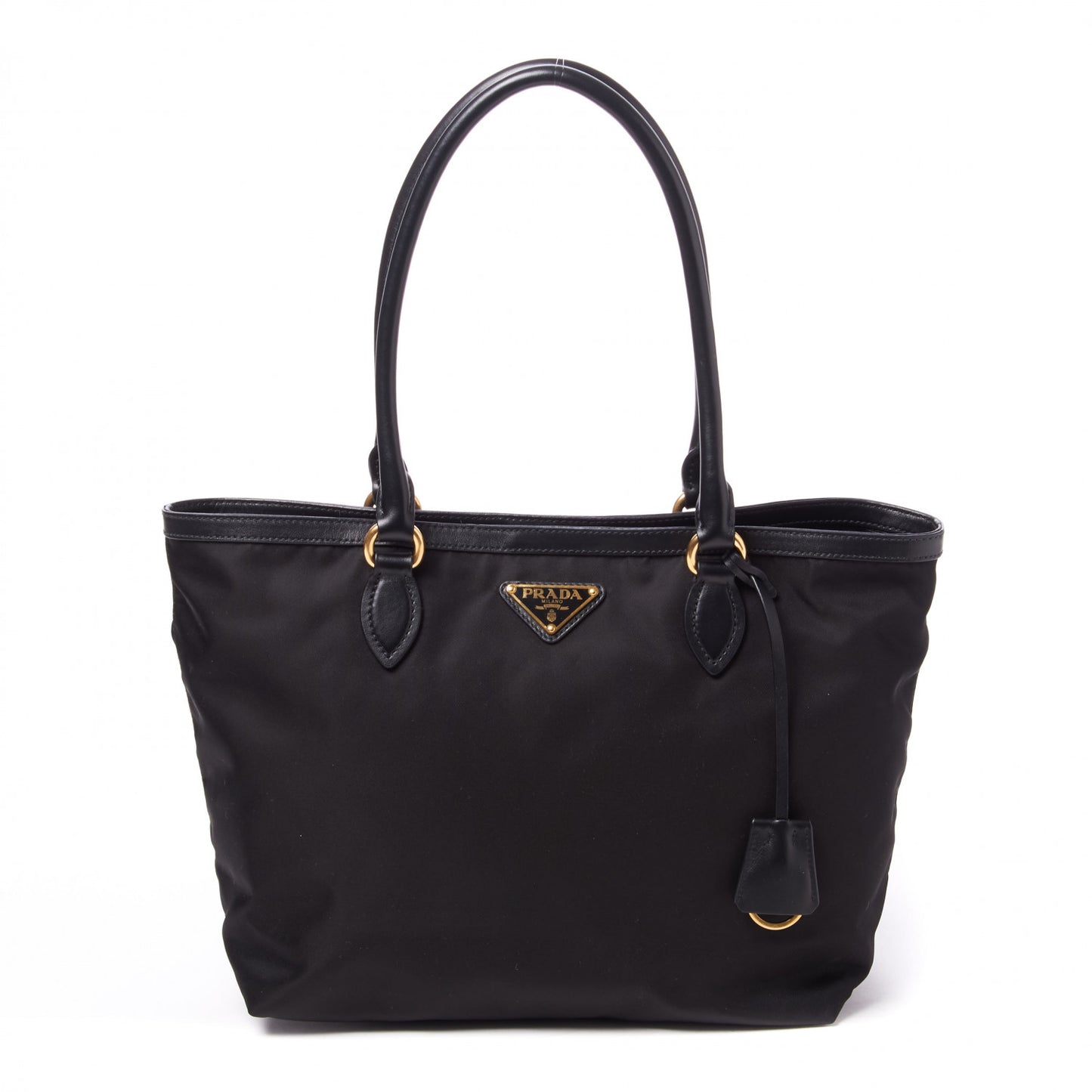 Tessuto Nylon Soft Calf Shopping Tote Black