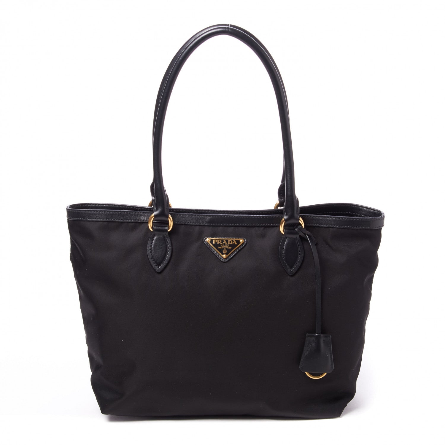 Prada Tessuto Nylon Soft Calf Shopping Tote Black 1 of 8
