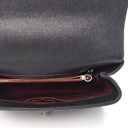 Chanel Caviar Lizard Embossed Quilted Chevron Small Coco Handle Flap Black 4 of 10