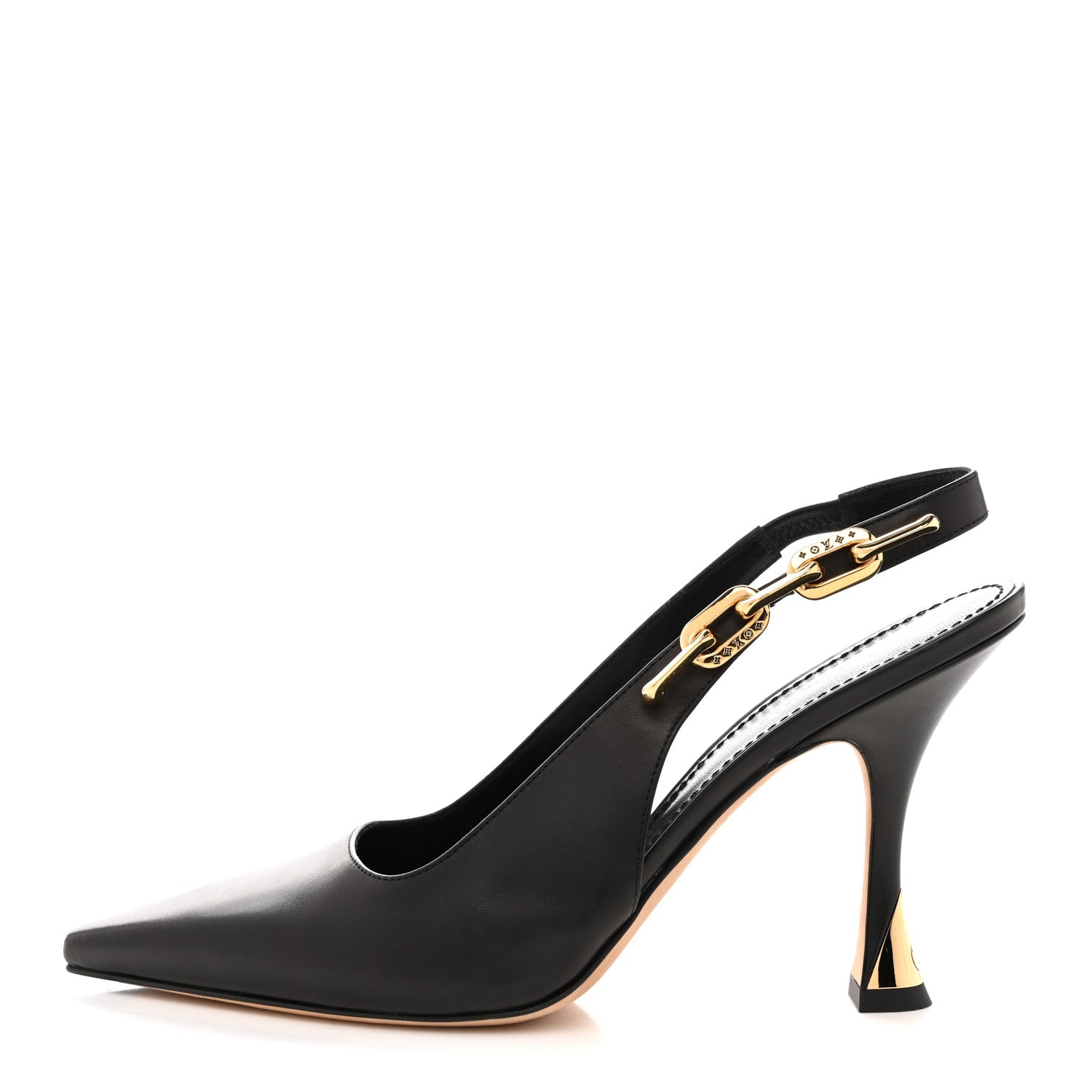 Louis Vuitton Calfskin Sparkle Slingback Pumps 40 Black 1 of 9