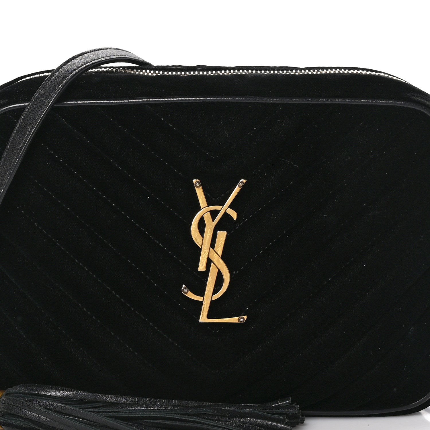 Saint Laurent Velvet Matelasse Monogram Lou Camera Bag Black 8 of 12