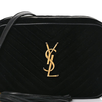 Saint Laurent Velvet Matelasse Monogram Lou Camera Bag Black 8 of 12