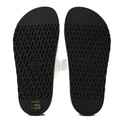 Hermes Calfskin Womens Chypre Sandals 36.5 White 6 of 10