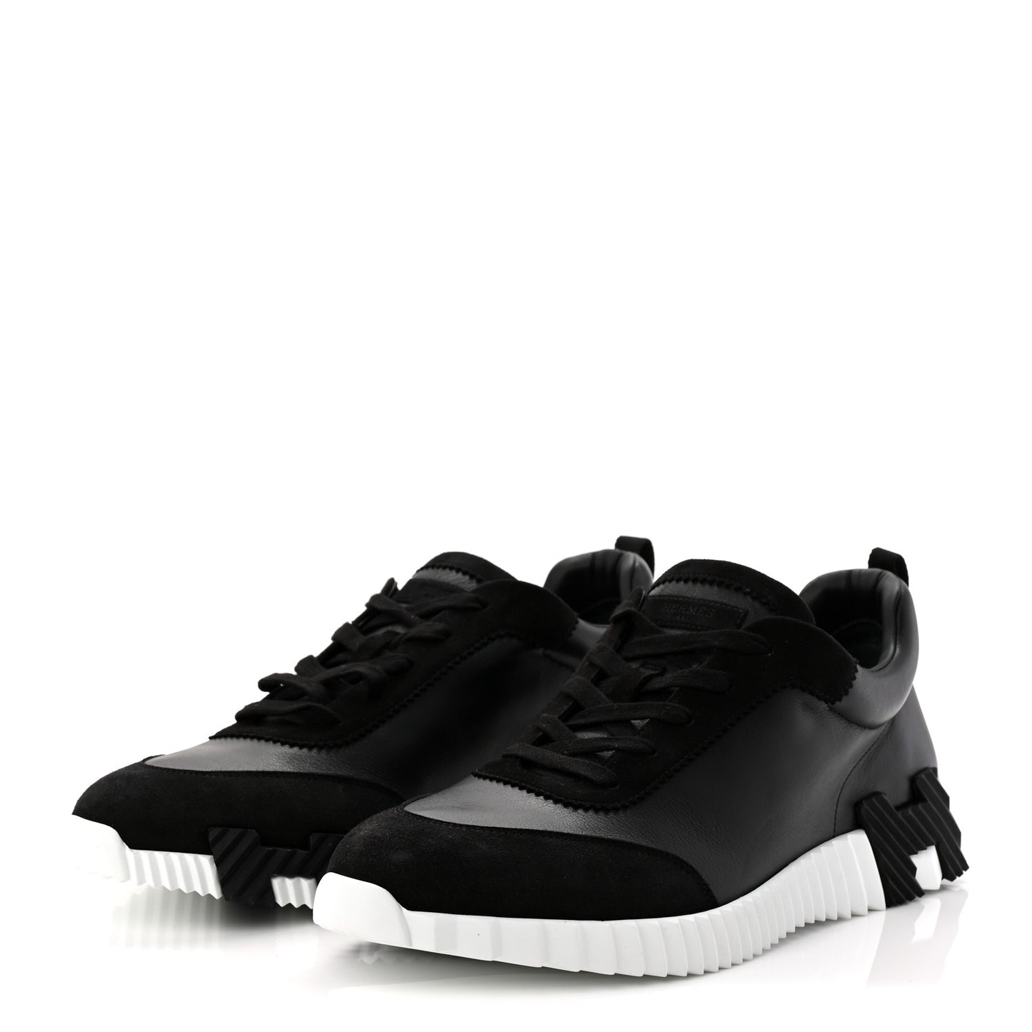 Goatskin Suede Goatskin Bouncing Sneakers 46 Black
