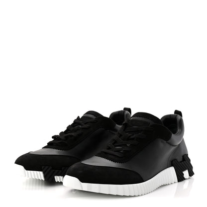 Hermes Goatskin Suede Goatskin Bouncing Sneakers 46 Black 3 of 10