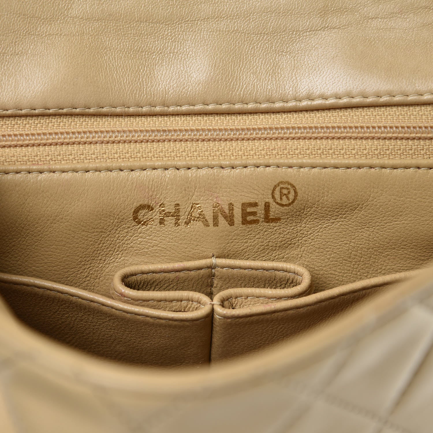 Chanel Lambskin Quilted Small Single Flap Beige 6 of 15