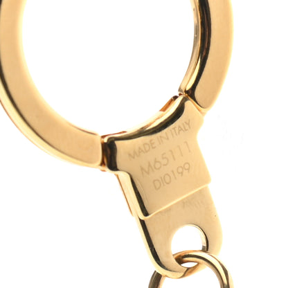 Louis Vuitton Brass Enamel Fleur De Monogram Bag Charm Chain Gold 3 of 3