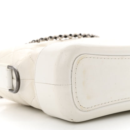 Chanel Aged Calfskin Quilted Small Gabrielle Hobo White 9 of 23